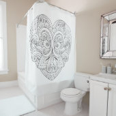 Rideaux De Douche Griffonnage abstrait de coeur (En situation)