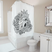 Rideaux De Douche Griffonnage d'appareil-photo de hippie (En situation)