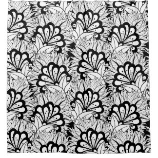 Rideaux De Douche Griffonnage de motif de fleur