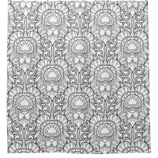 Rideaux De Douche Griffonnage de motif de plume de paon (Devant)