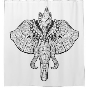Rideaux De Douche Griffonnage d'éléphant de cirque