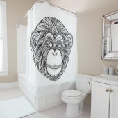 Rideaux De Douche Griffonnage d'Illustartion de singe (En situation)