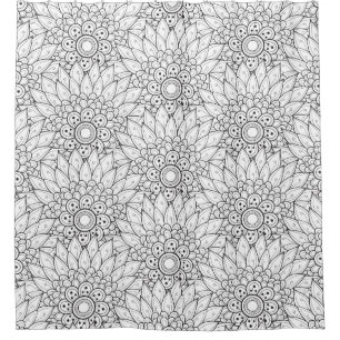 Rideaux De Douche Griffonnage floral de jardin