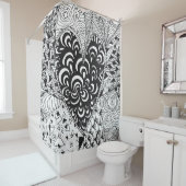 Rideaux De Douche Griffonnage inspiré de coeur (En situation)