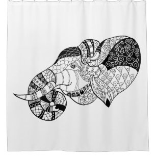 Rideaux De Douche Griffonnage principal de Zenstyle d'éléphant