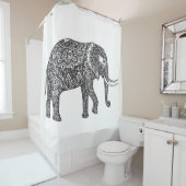 Rideaux De Douche Griffonnage stylisé d'éléphant d'imaginaire (En situation)