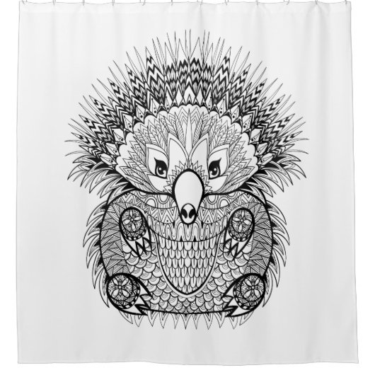 Rideaux De Douche Griffonnage tiré par la main d'Echidna (Devant)