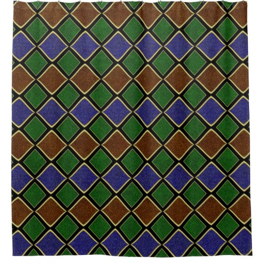 Rideaux De Douche Grille Diamant Arlequin : Harmonie Texturée (Devant)