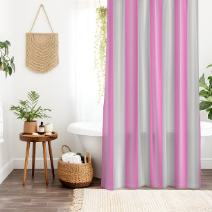 Rideaux De Douche Grilles roses néon modernes avec effet 3D