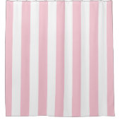 Rideaux De Douche Grilles Verticales Bébé Rose Et Blanc Gratté (Devant)