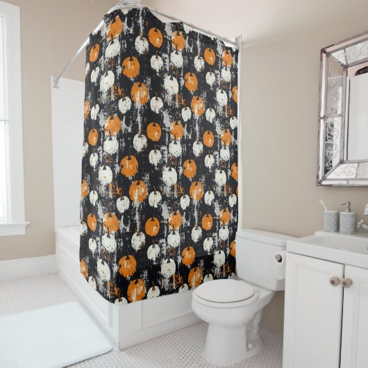 Rideaux De Douche Gringe de citrouille (En situation)