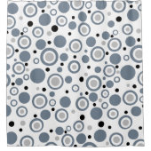 Rideaux De Douche Gris ardoise noir pois (Devant)