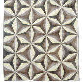 Rideaux De Douche Gris, Brown Et Étoile Crème Géométrique (Devant)