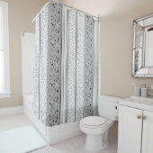 Rideaux De Douche Gris des rayures BOHO rétro (En situation)