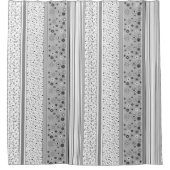 Rideaux De Douche Gris des rayures BOHO rétro (Devant)
