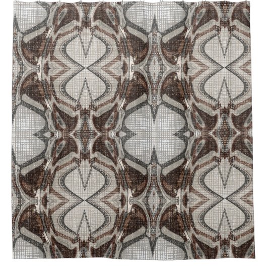 Rideaux De Douche Gris et art Abstrait Brown (Devant)