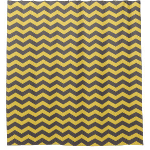 Rideaux De Douche Gris et jaune paille de Chevron