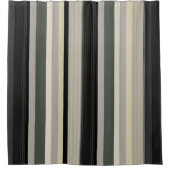 Rideaux De Douche Gris et rayures vertes (Devant)