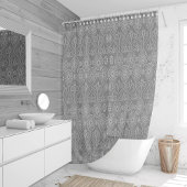 Rideaux De Douche Gris fibreux de graines de pieuvre textile à motif