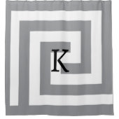 Rideaux De Douche Gris Gris Gris Gris Noir Blanc Motif (Devant)