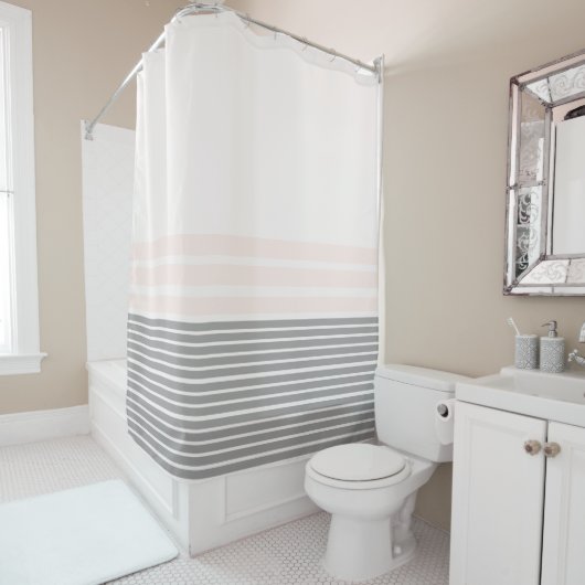 Rideaux De Douche Gris, Gris Rose (En situation)