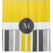 Rideaux De Douche Gris Jaune Blancs (Devant)