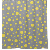 Rideaux De Douche Gris moderne et points jaunes (Devant)