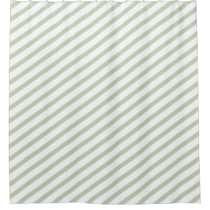Rideaux De Douche Gris vert et blanc en diagonale