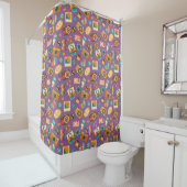 Rideaux De Douche Groovy Swirl Curtain Retro Pastel Shower Style (En situation)