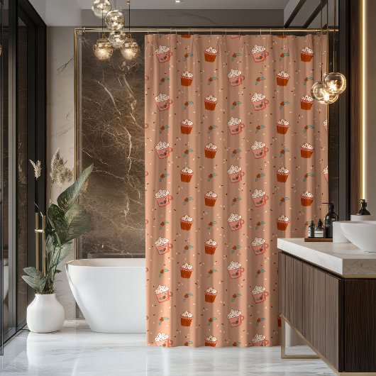 Rideaux De Douche Groovy Xmas Curtain 70s Pastel Festive Accent