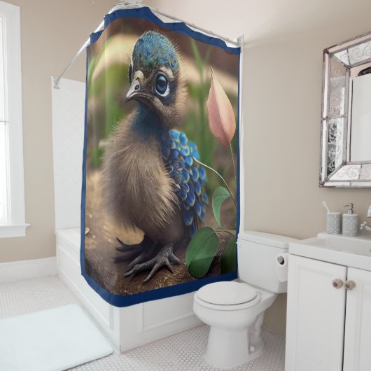 RIDEAUX DE DOUCHE GROS BÉBÉ PEACOCK (En situation)