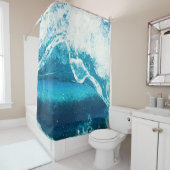 Rideaux De Douche Gros plan des vagues d'eau bleue (En situation)