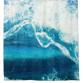 Rideaux De Douche Gros plan des vagues d'eau bleue (Devant)