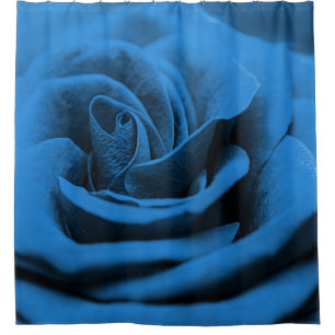 Rideaux De Douche Gros plan rose bleue rouge, macro beauté.