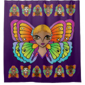 Rideaux De Douche Gros yeux et ailes papillon (Devant)