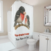 Rideaux De Douche Grosbeak à poitrine Rose étonnante (En situation)