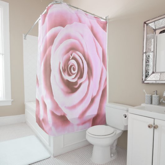 Rideaux De Douche Grosse rose pâle (En situation)