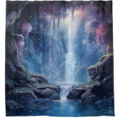 Rideaux De Douche Grotte de cascade éthérée à l'aquarelle (Devant)