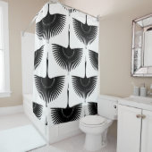 Rideaux De Douche Grue gracieuse : Motif d'oiseaux orientaux (En situation)