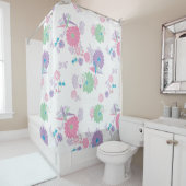 Rideaux De Douche Grues et fleurs en papier d'origine (En situation)