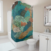 Rideaux De Douche Grunge Abstrait : Conception Motif transparente. (En situation)