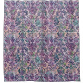 Rideaux De Douche Grunge Damassé Rose Violet Chartreuse Turquoise (Devant)