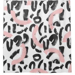 Rideaux De Douche Grunge graffiti : touches de pinceau d'art.