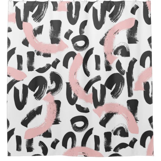 Rideaux De Douche Grunge graffiti : touches de pinceau d'art. (Devant)