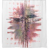 Rideaux De Douche Grunge mots chrétiens croisent (Devant)