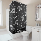 Rideaux De Douche Grunge rock : diamants, os motif. (En situation)