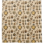 Rideaux De Douche Grunge Rustic Steampunk Horloge (13) (Devant)