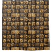 Rideaux De Douche Grunge Rustic Steampunk Horloge (15) (Devant)
