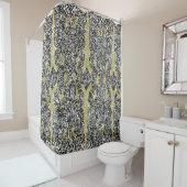 Rideaux De Douche grunge sans soudure patternethnic floral cambodgi (En situation)