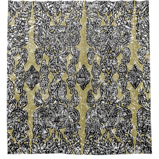 Rideaux De Douche grunge sans soudure patternethnic floral cambodgi (Devant)